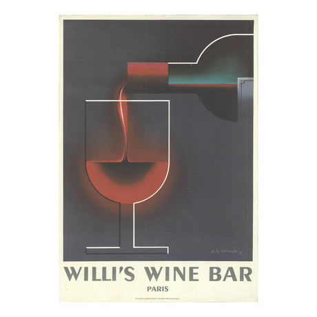 A.M. Cassandre // Willi's Wine Bar // 1984 Giclee