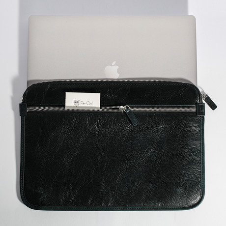 Super Slim MacBook Sleeve // Oil Green