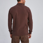 Cage Long Sleeve Polo // Brown (X-Large)