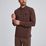 Cage Long Sleeve Polo // Brown (Small)