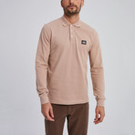 Cage Long Sleeve Polo // Beige (X-Large)