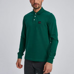 Cage Long Sleeve Polo // Green (Large)