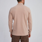 Cage Long Sleeve Polo // Beige (Small)