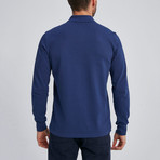Cage Long Sleeve Polo // Navy (M)