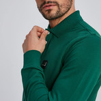 Cage Long Sleeve Polo // Green (Small)