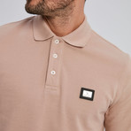Cage Long Sleeve Polo // Beige (Large)