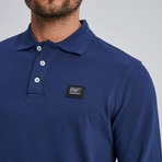 Cage Long Sleeve Polo // Navy (L)