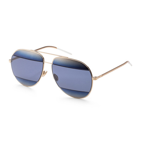 Unisex Split DIOR-SPLIT1-SHBLUE-GD Sunglasses // Gold + Blue