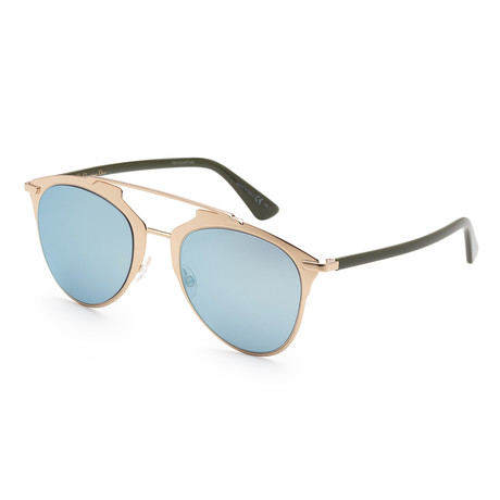 Women's REFLECTEDS-0XX8-3J Reflected Sunglasses // Khaki + Blue