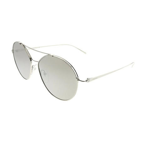 Prada // Women's Sunglasses // Silver + Gray Mirror