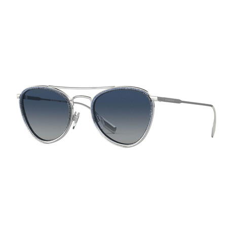 Burberry // Women's Sunglasses // Silver + Blue Glitter + Blue Gradient