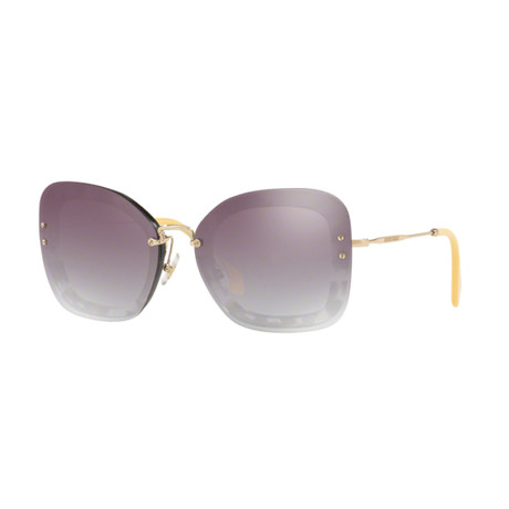 Miu Miu // Women's Sunglasses // Gold + Tortoise + Purple Mirror