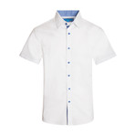 Cotton-Stretch Short Sleeve Solid Shirt // White (L)