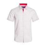 Paisley Cotton Short Sleeve Shirt // White (3XL)