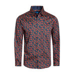 Milan Floral Long Sleeve Shirt // Navy (XL)