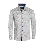 Lucca Floral Long Sleeve Shirt // Gray (L)