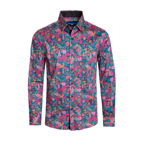 Amalfi Floral Long Sleeve Shirt // Multicolor (S)