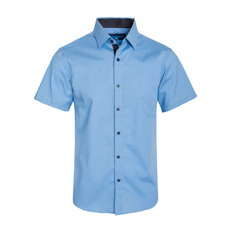 French Geometric Pattern Cotton Short Sleeve Shirt // French (S)