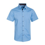 French Geometric Pattern Cotton Short Sleeve Shirt // French (L)