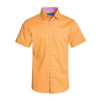 Paisley Cotton Short Sleeve Shirt // Mustard (XL)