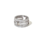 18k White Gold Pave Diamond Parentesi Band Ring // Ring Size: 7 // New