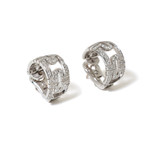 18k White Gold Diamond Pave Parentesi Earrings // New