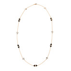 Bulgari 18k Rose Gold Onyx + Mother of Pearl Divas' Dream Station Necklace // New