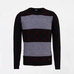 MCR // Mason Tricot Sweater // Black + Claret Red + Gray (M)