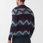 MCR // Damien Tricot Sweater // Dark Blue + Claret Red (M)