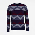 MCR // Damien Tricot Sweater // Dark Blue + Claret Red (2XL)