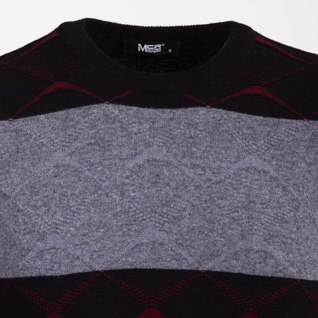 MCR // Mason Tricot Sweater // Black + Claret Red + Gray (S)