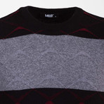 MCR // Mason Tricot Sweater // Black + Claret Red + Gray (2XL)