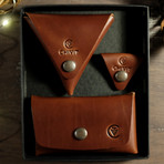 Double Closure Wallet // Red Brown