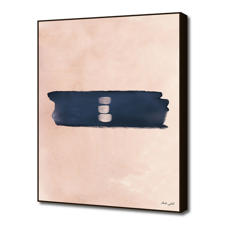 Blush & Navy Shapes II Contemporary Art Study (16"W x 16"H x 0.2"D)