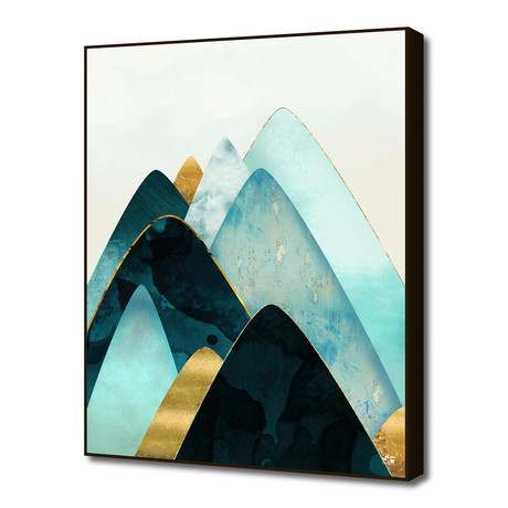 Gold and Blue Hills (16"W x 16"H x 0.2"D)