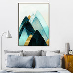Gold and Blue Hills (16"W x 16"H x 0.2"D)