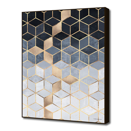 Soft Blue Gradient Cubes (16"W x 16"H x 0.2"D)