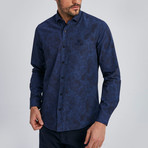 Paisley Button-Up Shirt // Parliament Blue (L)
