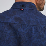 Paisley Button-Up Shirt // Parliament Blue (L)