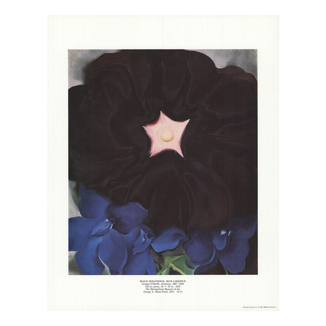 Georgia O'Keeffe // Black Hollyhock, Blue Larkspur // 1987 Offset Lithograph