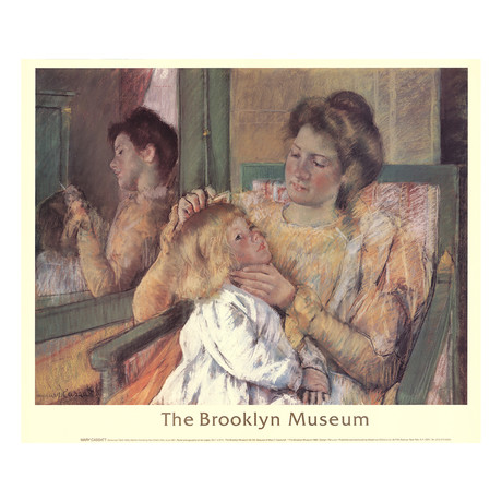 Mary Cassatt // Mother Combing Her Child's Hair // 1988 Offset Lithograph