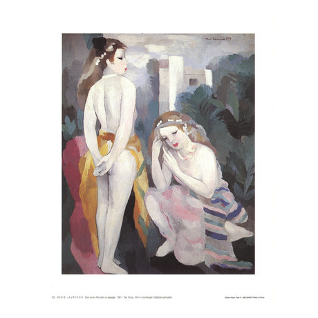 Marie Laurencin // Two Young Girls in a Landscape // 1988 Offset Lithograph