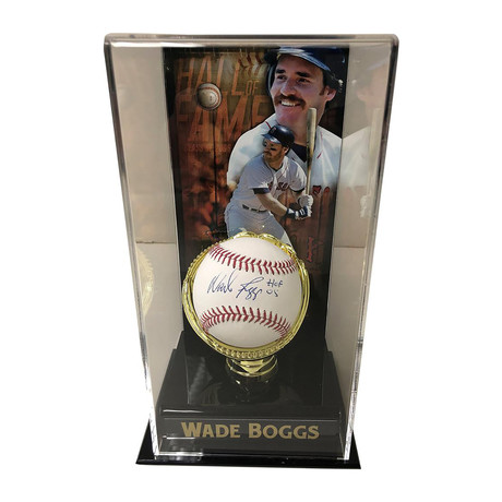 Wade Boggs // HOF Inscribed Autographed Baseball Display