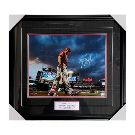 Mike Trout // Anaheim Angels // Autographed Framed Photo Display