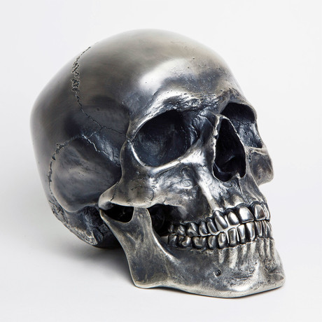 Human Skull // Silvered Bronze