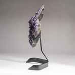 Large Polished Amethyst Crystal Cluster + Metal Stand V1