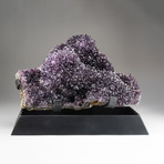 Large Polished Amethyst Crystal Cluster + Metal Stand V4