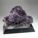 Large Polished Amethyst Crystal Cluster + Metal Stand V4