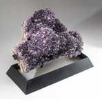 Large Polished Amethyst Crystal Cluster + Metal Stand V4