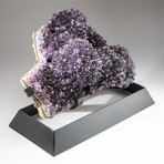 Large Polished Amethyst Crystal Cluster + Metal Stand V4